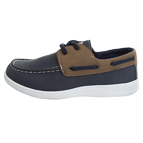 Josmo Boys Boat Shoes – Toddler Casual Dress Boat Shoe Loafer Comfort Moccasins - Navy (4 Big Kid) #TOP1