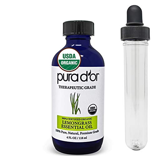 PURA D’OR Lemongrass Essential Oil (4oz / 118mL) USDA Organic 100% Pure