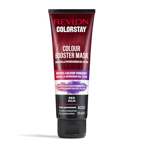 REVLON ColorStay Booster Mask, Mascarilla Potenciadora del Color, Coloración Temporal que Aporta Hidratación, Brillo y Neutraliza Reflejos, Hasta 6 Usos, Tono Rojo 125 ml
