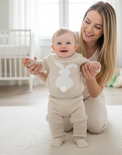 Image of Minora Baby Winter Clothing Set |Pants and Sweater for Boys and Girls |Long Sleeve Tops and Pants Outfits |0-12 Months