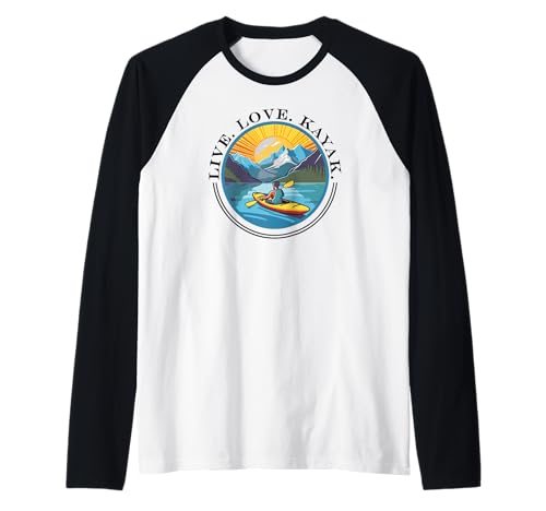 Kayak Kayaker Canoa Rafting-PAGAIA Adults-Paddle Kayak Maglia con Maniche Raglan