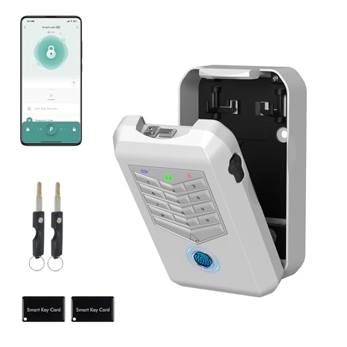 Smart Lock Box, Key Lock Box for Outside, WiFi Lock Box App Controlled, Realtor Lock Box with Bluetooth Digital Keypad, Outdoor Security Box for Keys for Homeowners Families Agents Office