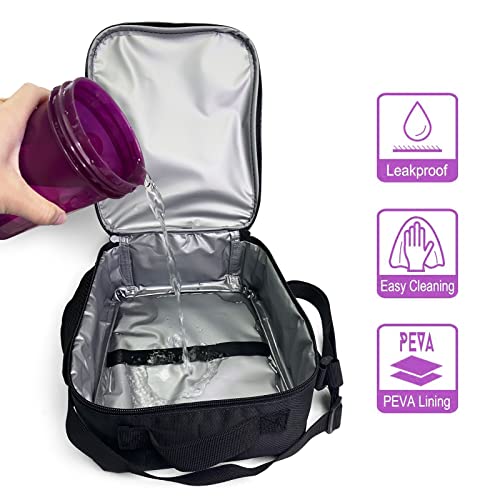 Cezehaji Wolf Lunch Box Insulated- Blue Cool Galaxy Lunch Box Bag For Girls Boys Kids Toddler Teens Reusable Canvas Lunchbox With Shoulder Strap #TOP4