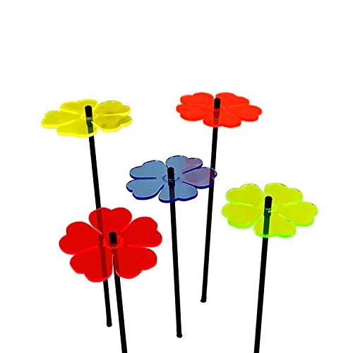 Sun Catcher Garden Decor 5er Set Sonnenfänger Garten Stecker, Statuen, Figuren. 50cm hohe Blumen Dekoration für Garten, Balkon oder Terrasse, Farbe: Mischfarben Cover