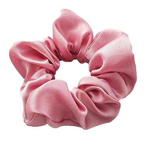 Corde à cheveux pour filles, élastiques, élastiques à cheveux, serre-têtes, chouchous en satin, élastiques à cheveux colorés, attaches à cheveux chouchous, chouchou satin, cordes à liens, rose Cover