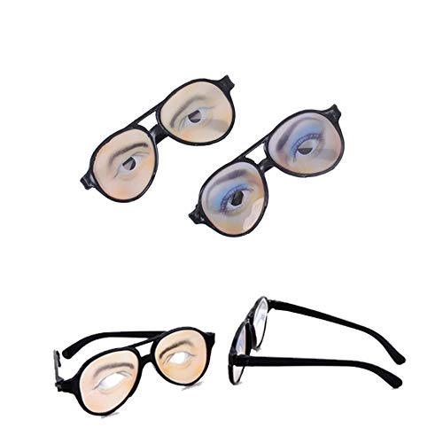 Oulii Joke Funny Glasses Male Female Eye Glasses For Halloween Party Props 2Pcs #TOP3