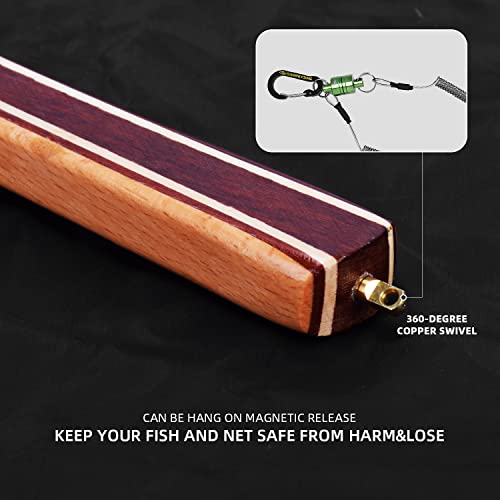 Sf Fly Fishing Landing Net Soft Silicone Rubber Small Mesh Catch And Release Wood Frame Trout Net With Green Magnetic Release Combo Kit #TOP3