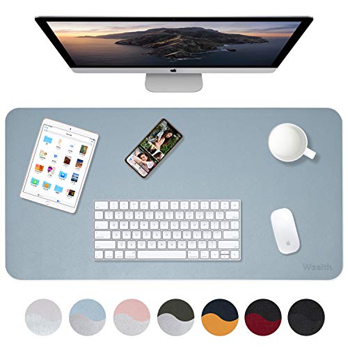 Weelth Tappetino per Mouse, 600x350mm Sottomano da Ufficio, Mouse Pad in Similpelle, Impermeabile, Doppia Facciata