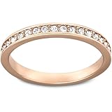 Swarovski Crystal Authentic Rare White Rose Gold Plated Ring, Size 8 - Chic Fancy Jewelry Collection For Women