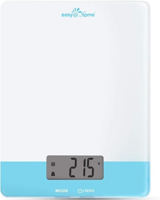Kitchen Scales Digital - Easy@Home Electronic Food Scales with Slim Design, Weighing Grams & Oz for Baking and Cooking 5KG/1g, Easy to Clean & Storage, Tracking Daily Nutrition Intake (ENC203)