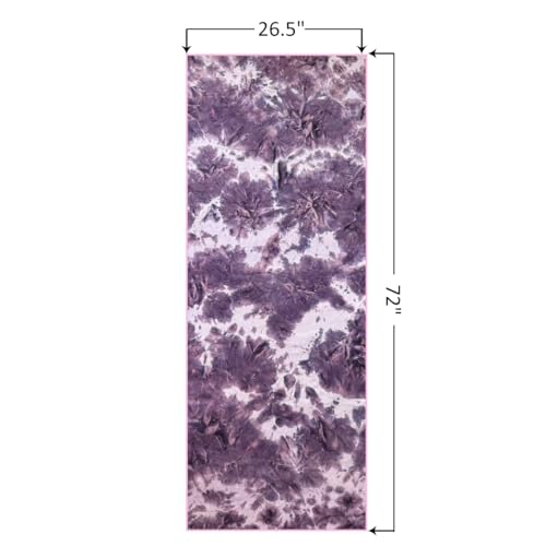 Eunzel 2 Pack Hot Yoga Towel Non-Slip Yoga Mat Towel Ultra-Absorbent Microfiber Towel for Hot Yoga, Pilates，Bikram and Workout 26.5\"x 72\", Lavender& Mint Green - Thumbnail 6