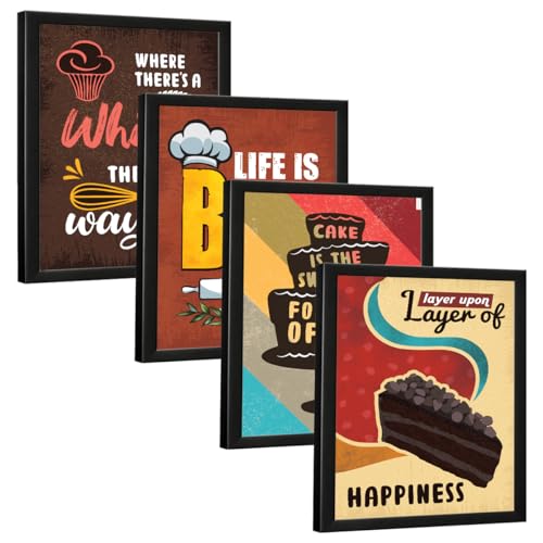 Image of Chaka Chaundh - Cake, Pastry, Cookies Shop And Confectionery Store Wall Art Framed Quotes Decor Item - Bakery Restaurant Cafe Food Sweets Deserts Poster Frame Decoration Items - 14 X 11 Inches