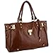 MG Collection Lucca Designer Inspired Glamour Shopper Tote Handbag, Coffee, One Size