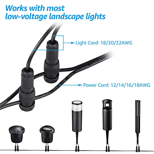 Leonlite Low Voltage Pendant Lights Bundle Low Voltage Wire Connectors, 4-Pack 12V Hanging Tree Lights, Ul Listed, Ip65, 2700K & 20-Pack Fastlock Wire Connectors For Landscape Lighting #TOP4