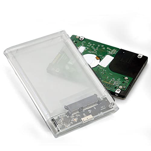 Lot de 2 boîtiers de disque dur transparents de 5 pouces - USB 3 0 5 Gbit/s - Transmission haute vitesse - Facile à installer - Disque dur externe non inclus