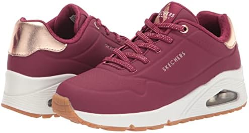 Skechers Women's Uno-Shimmer Away Sneaker, Burgundy, 9 | Image 6