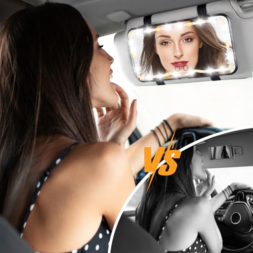 Espejo LED para auto con 3 modos de luz y pantalla táctil miniatura 2