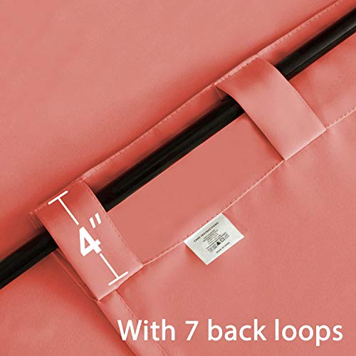 Turquoize Coral Curtains For Bedroom Blackout Curtains 63 Length Energy Efficient Thermal Insulated Curtains Back Tab/Rod Pocket Window Curtain Panels - 2 Panels Set- Coral, 52 X 63 Inches #TOP5