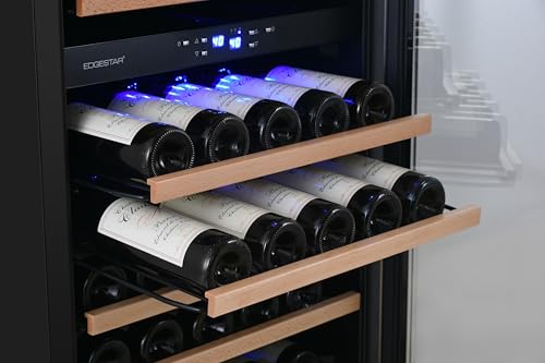 Image of EdgeStar CWR1102DZ 24 Inch Wide 101 Bottle Capacity Built-In Dual Zone Wine Cooler - Stainless Steel