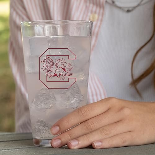 Image of Logo Brands NCAA 16 oz Pint Glass - Durable Glass With Bold Team Color- Chip-Resistant Rim Drinkware For Fans, Tailgates, Home Bars & Everyday Use