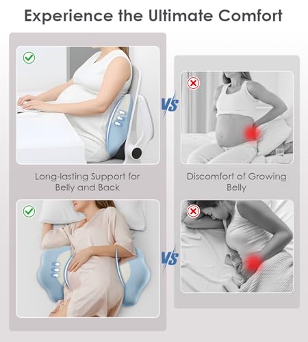 Image of Pregnancy Pillows for Sleeping, Memory Foam Maternity Pillow Support for Back Belly HIPS, Adjustable Travel Wedge Pillow for Pregnant Women, Side Sleeping Pregnant Pillows with Cooling Pillowcase