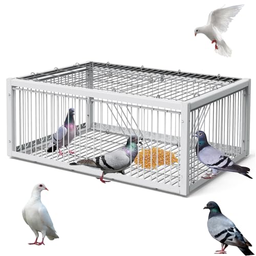 PAUQRWIE Pigeon Trap Cage Bird Traps for Small Birds Folding One-Way Entrance Trapping Portable U-Trap Door for Dove Feral Breeding Supply Pigeon Coop
