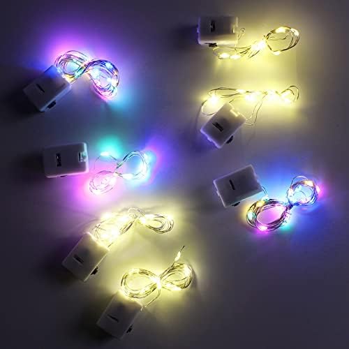 Naice 10 Pcs LED String Lights , 3M 30 LED Lights Battery Operated, Copper Wire Light for Party Christmas Halloween (Colour)