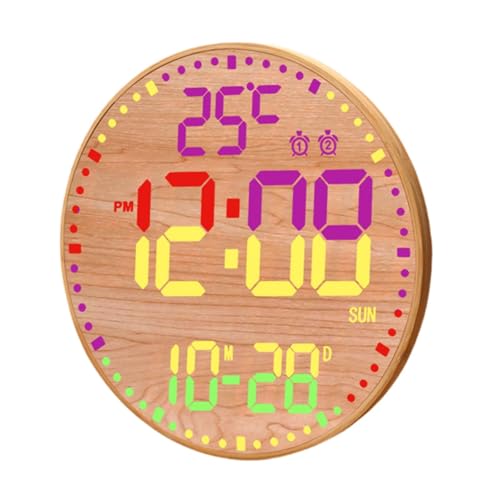 Horloge murale numérique RVB à luminosité réglable et télécommande
