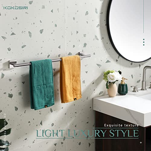 Image of KOKOSIRI Towel Holder Bathroom Accessories Towel Bar for Bath Kitchen Necklace Holder 24 Inch Brushed Nickel Stainless Steel B4005BR-L24