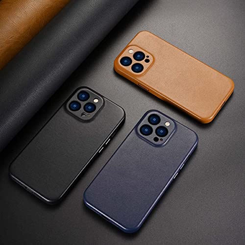 Coque en cuir iPhone 13 marron étui chic en microfibre - 2