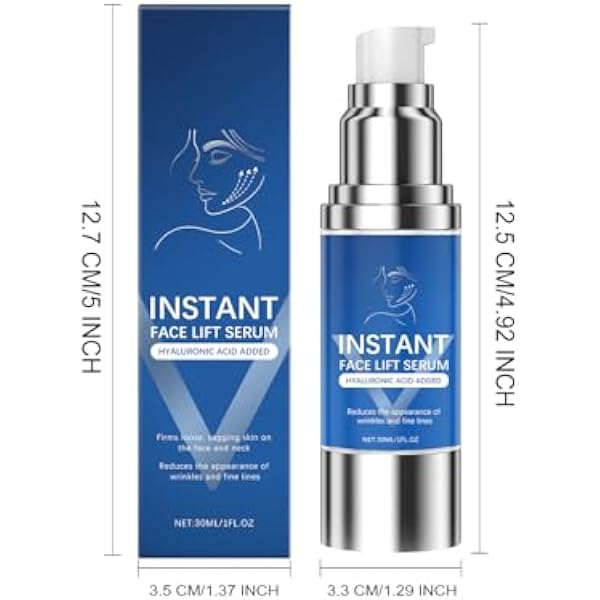 Instant Lifting Serum с пептидами и гиалуроновой кислотой — крем для временного укрепления и лифтинга кожи лица и шеи — уменьшает морщины, мелкие складки и мешки под глазами (5)