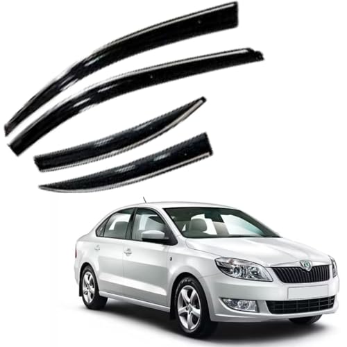 Image of CAR SAAZ Chrome Line Door Visor for Rapid (2011-2016)(Set of 4Pcs) | Rain Guard | Wind Deflector