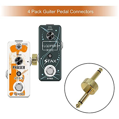 Stax 14 Inch Pedals Coupler Z Type 6.3Mm Guitar Pedal Connectors 4 Pack Ts Copper Male Connector thumb #1