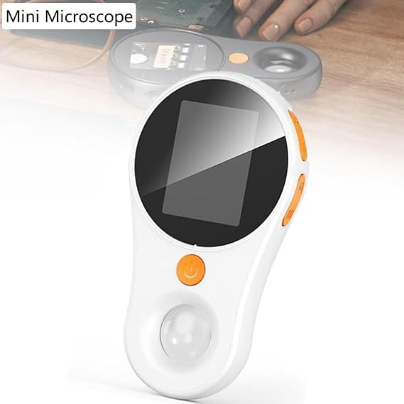 Respicefinem Handheld Digital Microscope Portable Handheld Microscope 500X Magnification 2MP 1920x1080P HD Photo and Video Microscope Magnifying Glass with Light (White)