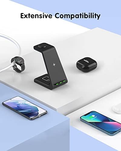 Miniatura 4 de Cargador inalámbrico para Samsung y Android estación de carga JoyGeek 3 en 1 para Galaxy Watch5 Pro43Active21 - Soporte de cargador de teléfono para