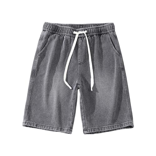 Short en jean pour homme ajusté en denim uni confortable