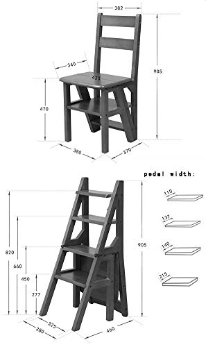 Taburete de escalera plegable de madera con 4 niveles para cocina y hogar 3