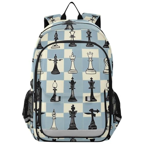 Chess Pieces Pattern Backpack Lightweight Daypack Laptop Backpack College School Bookbag for Boys Girls Kids