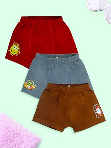 Image of KiddoPanti Boys Boxer Shorts Pack of 3 | Soft Cotton-Lycra Blend | Comfortable Fit with Bio Wash for All-Day Comfort | Kids Briefs