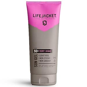 SPF 50 UVA, UVA 5* Sun Protection Gel for Face + Body. Lightweight, Non-greasy, Water resistant, Cruelty free, Clinically Approved for Sensitive & Dry Skin. Factor 50 Sun Cream/Sunscreen LifeJacket