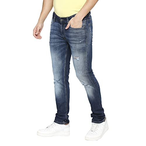 Image of Spykar Men's Kano Slim Fit Mid-Rise Jeans (Ankle Length)