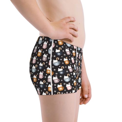 Boys' Cotton Boxer Brief Soft Underwear-Snowflake Cream Hot Cocoa2