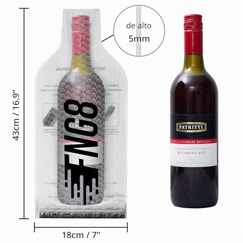 Miniatura 2 de Fng8 Bolsas Para Botellas De Vino Reutilizables Para Viajes Pack De 4 - Protector De Vino Para El Equipaje Con Bolsa De Burbujas Acolchada - Material De Embalaje A Prueba De Fugas Resellable
