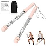 HolyElks Ropeless Battle Ropes, Adjustable Weighted Cordless Trainer for Home Gym HIIT Low Impact Workouts, 17.1 in Portable with Sliding Resistance Rings and Storage Bag (Pink)