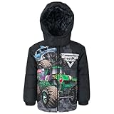 Monster Jam Grave Digger El Toro Loco Megalodon Little Boys Zip Up Puffer Jacket 5-6