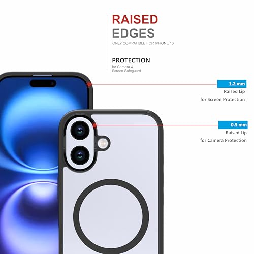 Image of Polycarbonate Case for iPhone 16, [Military Grade Drop Protection] Full Body Heavy Duty Rugged Case Shockproof Protective - Combo [1 Case + Screen Protector + Camera Lens] Black