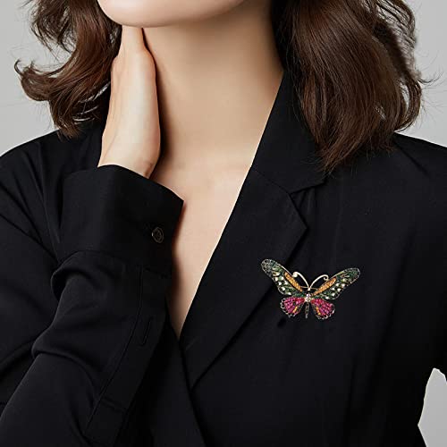 Image of Variety Styles Butterfly Brooch - Multi-Color Rhinestone Crystal Brooch Pin Cute Butterfly Shape Corsages Brooches Decoration Gift for Women