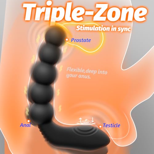 Image of Anal Sex Toy Prostate Massager Vibrator with Adjustable Bendable,for Men P Spot Vibrator Dildos with 9 Tapping 9 Vibrating Modes, App Remote Control Butt Plug Stimulator for Men Women Couples