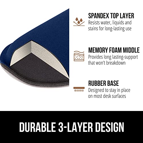 Image of GORILLA GRIP Silky Gel Memory Foam Wrist Rest for Computer Keyboard, Mouse, Ergonomic Design for Typing Pain Relief, Desk Pads Support Hand and Arm, Mousepad Rests, Stain Resistant, 2 Piece Pad, Navy