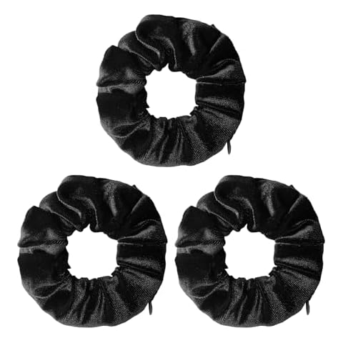 Pack of 3 Velvet Hair Ties with Zip Cover